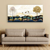 Mountain Abstract Landscape Painting – Modern Wall Art for Home & Office Décor | Size 2x4 Feet