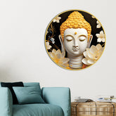 Gautam Buddha Luxury Round Wall Painting