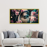 Buddha Lotus Tree Spiritual Canvas Wall Art ISize 2x4 Feet