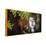 Buddha Wall Painting for Mindful Interiors canvas painting for living room,bedroom, office, hotel et. big size 48x24 inch ready to hang