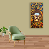 Meditative Buddha Canvas Painting | Spiritual Home Décor for Calmness & Energy Cleansing | Perfect Wall Art – Size 4x2 Feet