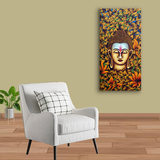 Meditative Buddha Canvas Painting | Spiritual Home Décor for Calmness & Energy Cleansing | Perfect Wall Art – Size 4x2 Feet