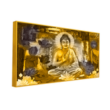 Golden Buddha canvas painting for living room,bedroom, office, hotel et. big size 48x24 inch ready to hang