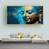 Tranquil Blue Buddha Canvas Wall Art | Size 2x4 Feet