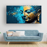 Tranquil Blue Buddha Canvas Wall Art | Size 2x4 Feet