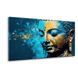 Tranquil Blue Buddha Canvas Wall Art | Size 2x4 Feet