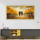 Couple Walking Hand in Hand Through Vineyard | Size 2x4 Feet