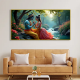Radha Krishna Wall Painting – Romantic Canvas Art for Home Decor