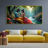 Radha Krishna Wall Painting – Romantic Canvas Art for Home Decor