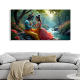 Radha Krishna Wall Painting – Romantic Canvas Art for Home Decor