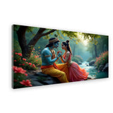 Radha Krishna Wall Painting – Romantic Canvas Art for Home Decor