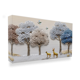 Beautiful couple of deers canvas painting for living room,bedroom, office, hotel et. big size 48x24 inch ready to hang