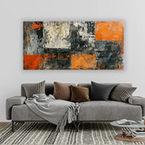 Abstract Line Art Canvas – Minimal Gold & Black | Size 2x4 Feet