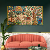 Madhubani Folk Art Canvas Wall Painting for Wall Decoration