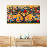 Modern Art Madhubani Big Painting with Floating Framed