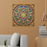 Sacred Mandala Traditional Tibetan Style Spiritual Canvas Wall Painting