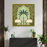 Kamdhenu Cow Vastu Prosperity Cotton Canvas Wall Painting