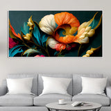 Graceful Bloom Floral Canvas Wall Art Painting Size 4x2 feet