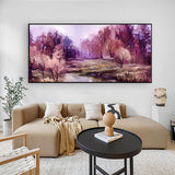 Autumn Forest Scenic View Canvas Wall Painting Size:H x W, 2x4 Feet