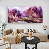 Autumn Forest Scenic View Canvas Wall Painting Size:H x W, 2x4 Feet