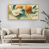 Blooming Flowers Canvas Wall Art for Home & Office Décor | Nature-Inspired Painting in 4x2 Feet for a Fresh Look