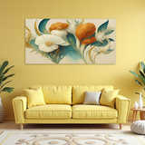 Blooming Flowers Canvas Wall Art for Home & Office Décor | Nature-Inspired Painting in 4x2 Feet for a Fresh Look