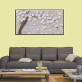 Nature-Inspired Floral canvas painting for living room,bedroom, office, hotel et. big size 48x24 inch ready to hang