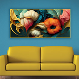 Abstract Flower Symphony Canvas | Artistic Floral Wall Painting