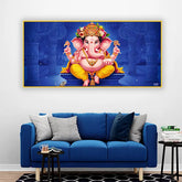 Traditional Ganesha Painting on Canvas | Classic Indian Wall Art