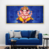 Traditional Ganesha Painting on Canvas | Classic Indian Wall Art