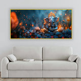 Meditating Ganesha Canvas Art | Peaceful Divine Wall Painting