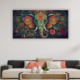 Beautiful-elephant-colorful Canvas Wall Art – Painting Size:H x W, 2x4 Feet