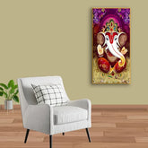 Ganesh Ji Canvas Painting for Home & Office Wall Décor | Brings Prosperity & Positivity | Divine Art – Size 2x4 Feet