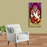 Ganesh Ji Canvas Painting for Home & Office Wall Décor | Brings Prosperity & Positivity | Divine Art – Size 2x4 Feet