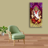 Ganesh Ji Canvas Painting for Home & Office Wall Décor | Brings Prosperity & Positivity | Divine Art – Size 2x4 Feet