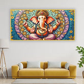 Golden Ganesha Wall Art Canvas | Prosperity & Wisdom Home Decor