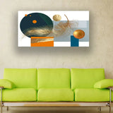 Golden Geometry Abstract Modern Wall Art | Size 2x4 Feet