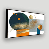 Golden Geometry Abstract Modern Wall Art | Size 2x4 Feet