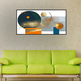 Golden Geometry Abstract Modern Wall Art | Size 2x4 Feet
