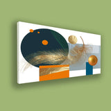 Golden Geometry Abstract Modern Wall Art | Size 2x4 Feet