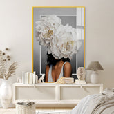 Artistic Girl Head Flowers Modern Acrylic Wall Art