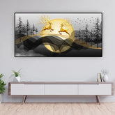 Running Deer in Autumn Forest | Dynamic Nature Wall Art