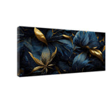 Golden Tropical Leaves – Premium Canvas Wall Painting for Modern Interiors |Size W 4x H 2 feet