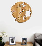 Girl Beauty MDF Modern Analog Wall Clock