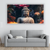 Meditation Bliss Buddha Canvas Painting With Frame
