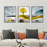 Landscapes Sanlian Adornment Premium Floating Frame Wall Painting Set of 3
