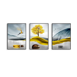 Landscapes Sanlian Adornment Premium Floating Frame Wall Painting Set of 3