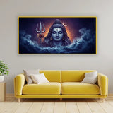 Lord Shiva Meditating Canvas Wall Art – Divine Mahadev Painting Size:H x W, 2x4 Feet