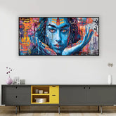 Lord Shiva Canvas Wall Art – Divine Mahadev Painting Size:H x W, 2x4 Feet