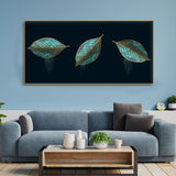 Luxurious Abstract Green Leaves - Premium Modern Wall Art |Size W 4 x H 2 feet